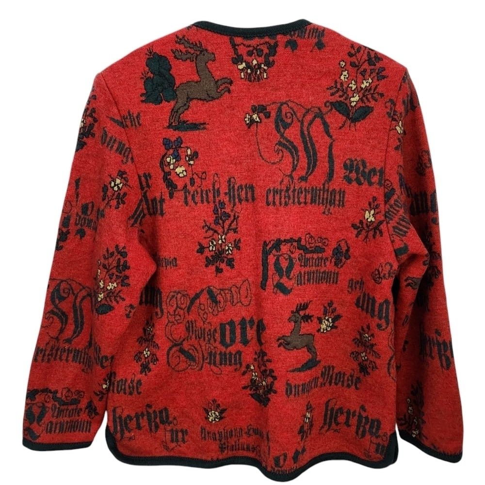 KITZ-PICHLER Vintage 100% Wool Austrian women's Sweater Cardigan Medium - Picture 4 of 16